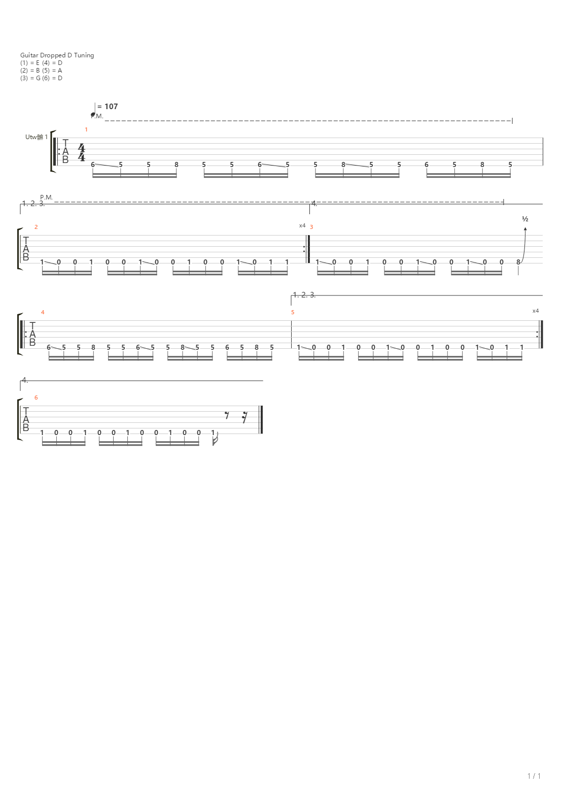 Spacer吉他谱