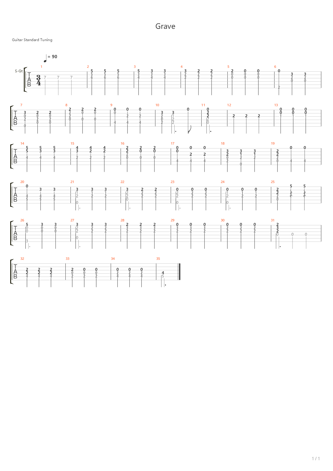 Grave吉他谱