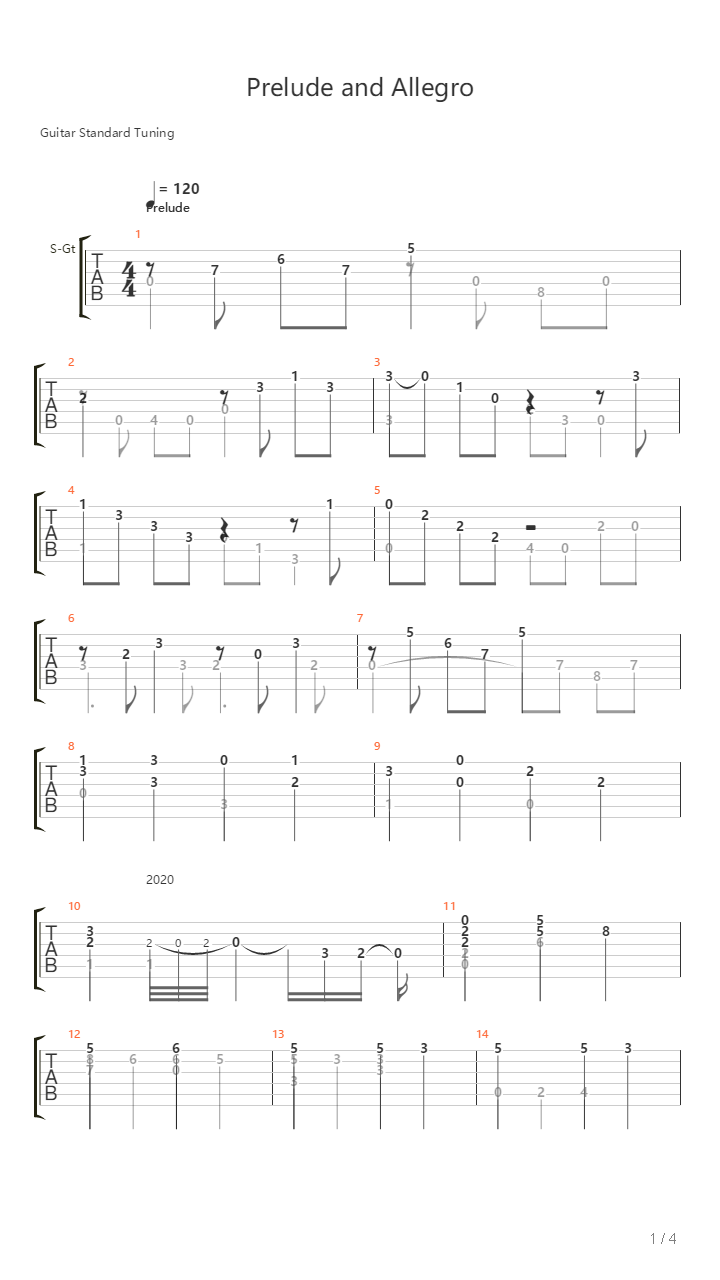 Prelude And Allegro吉他谱