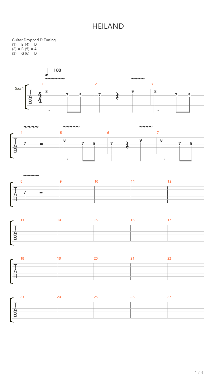 Heiland吉他谱