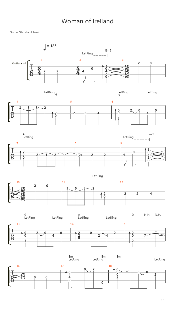 Women Of Ireland吉他谱