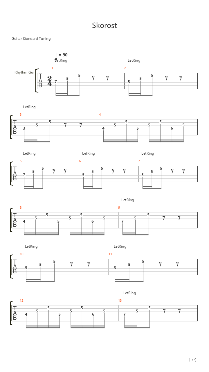 Skorost吉他谱