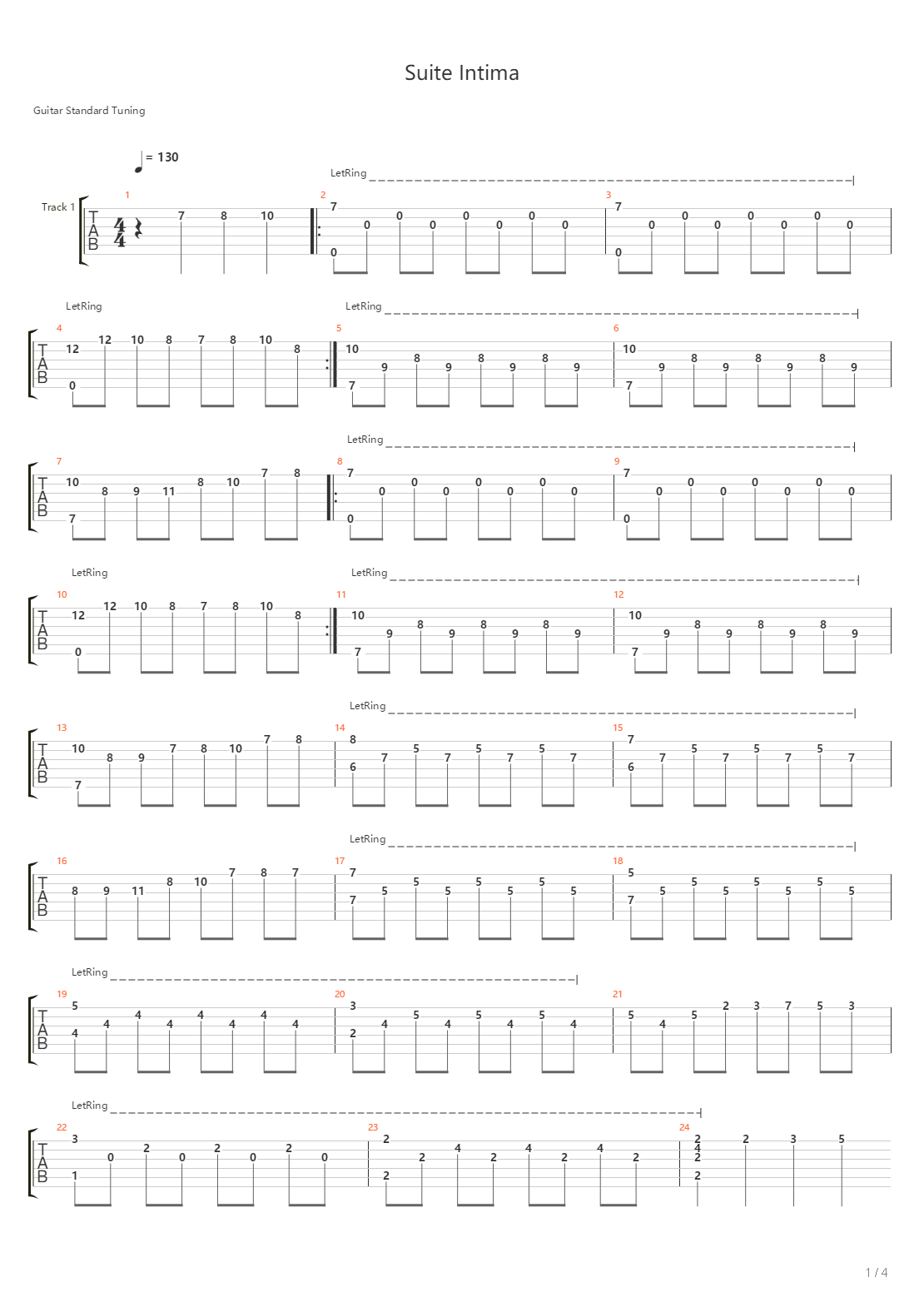 Suite Intima吉他谱