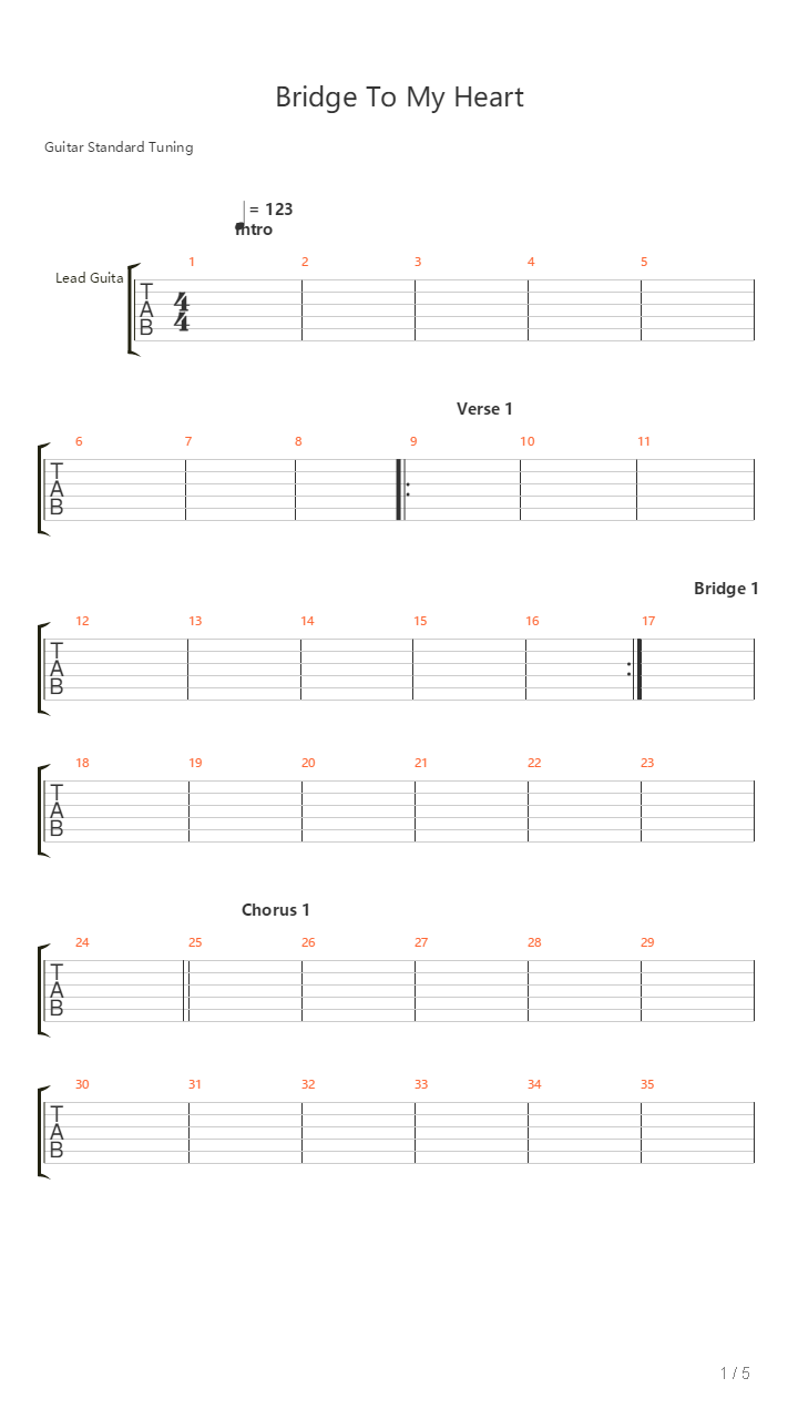 Bridge To My Heart吉他谱
