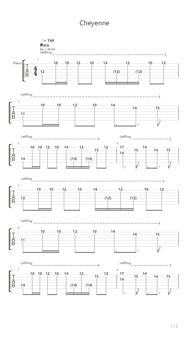 Cheyenne吉他谱