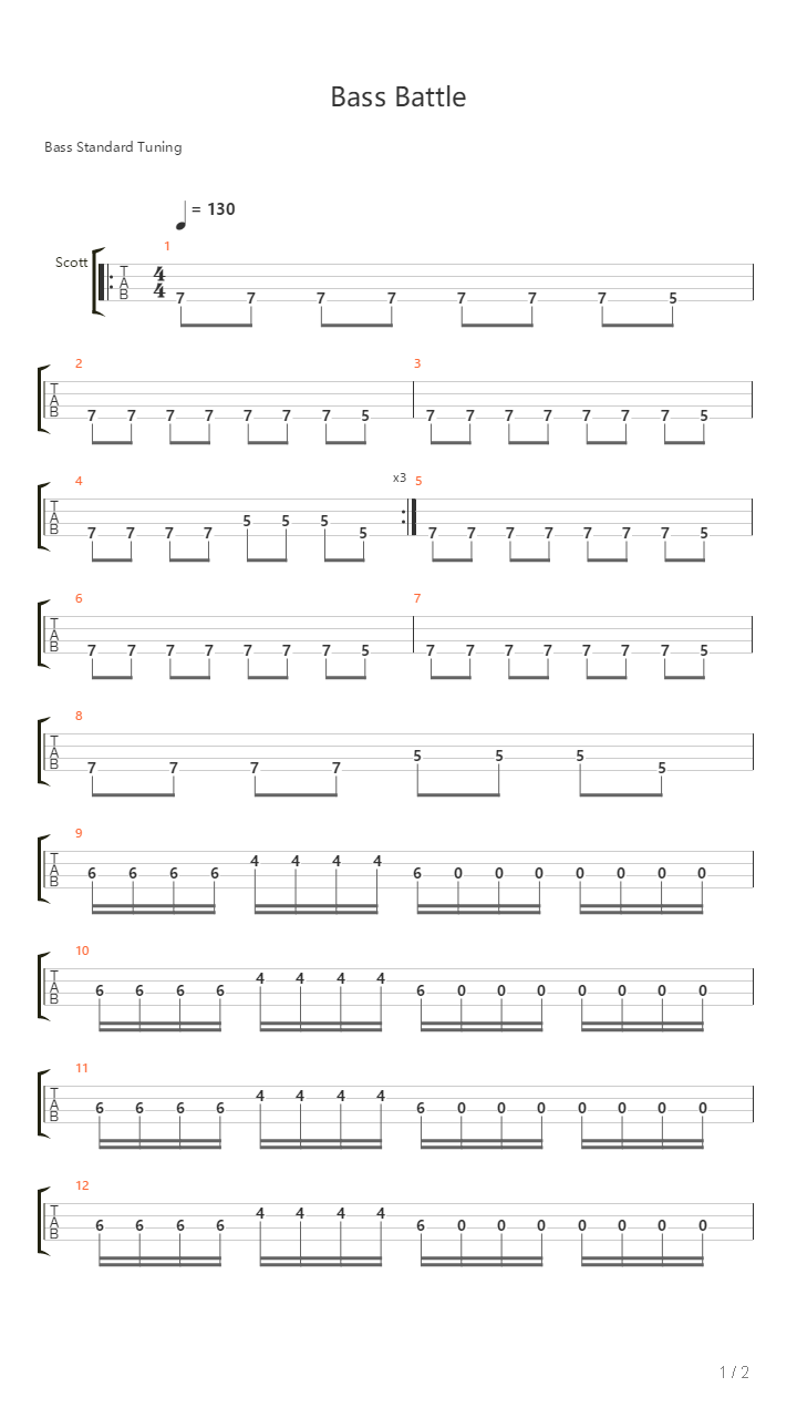 Bass Battle吉他谱