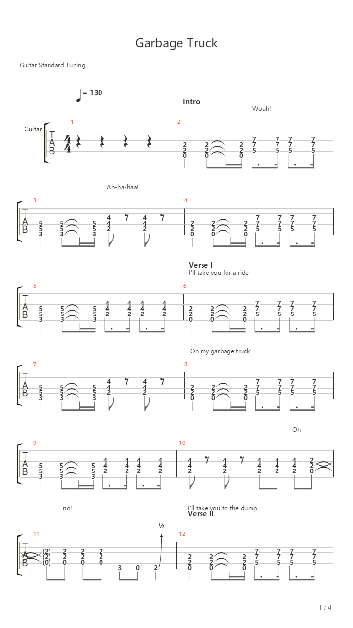 Garbage Truck吉他谱
