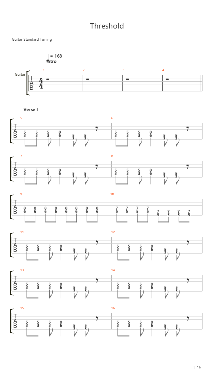 Threshold吉他谱