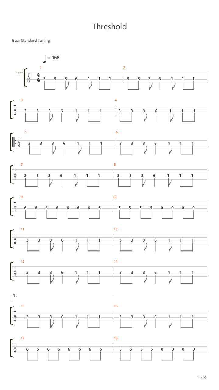 Threshold吉他谱