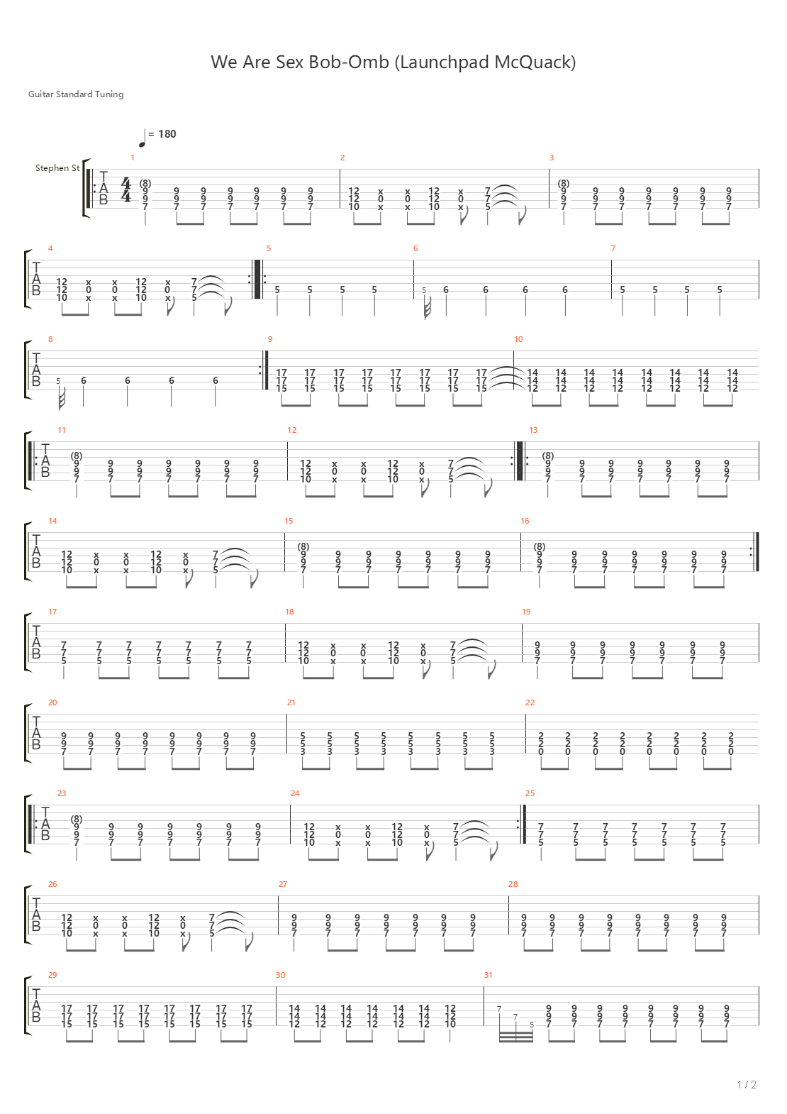 We Are Sex Bob-omb吉他谱