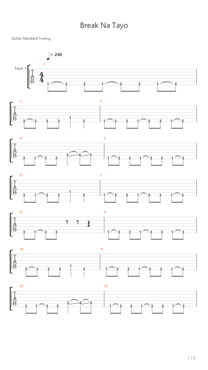 Break Na Tayo吉他谱