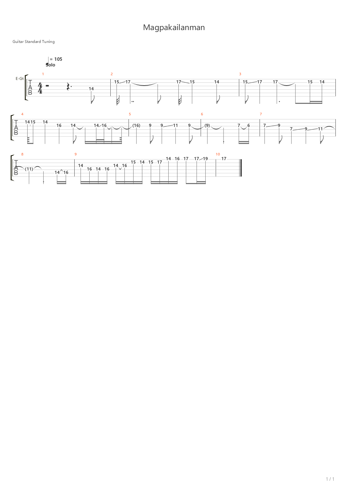 Magpakailanman吉他谱