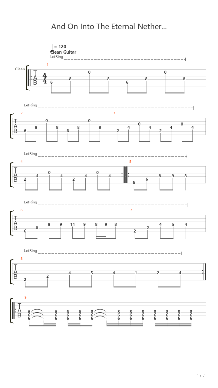 And On Into The Eternal Netherof Forgotten And Stricken Souls吉他谱