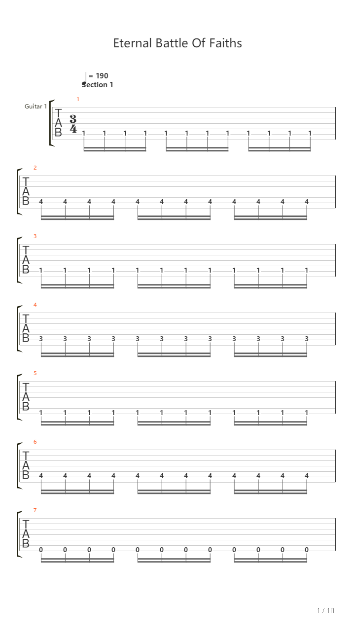 Eternal Battle Of Faiths吉他谱