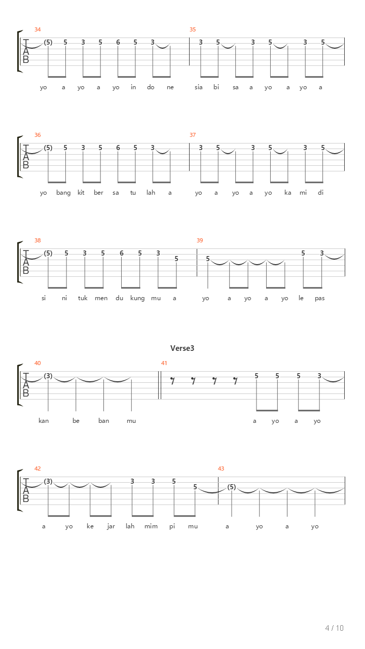 Ayo Indonesia Bisa吉他谱