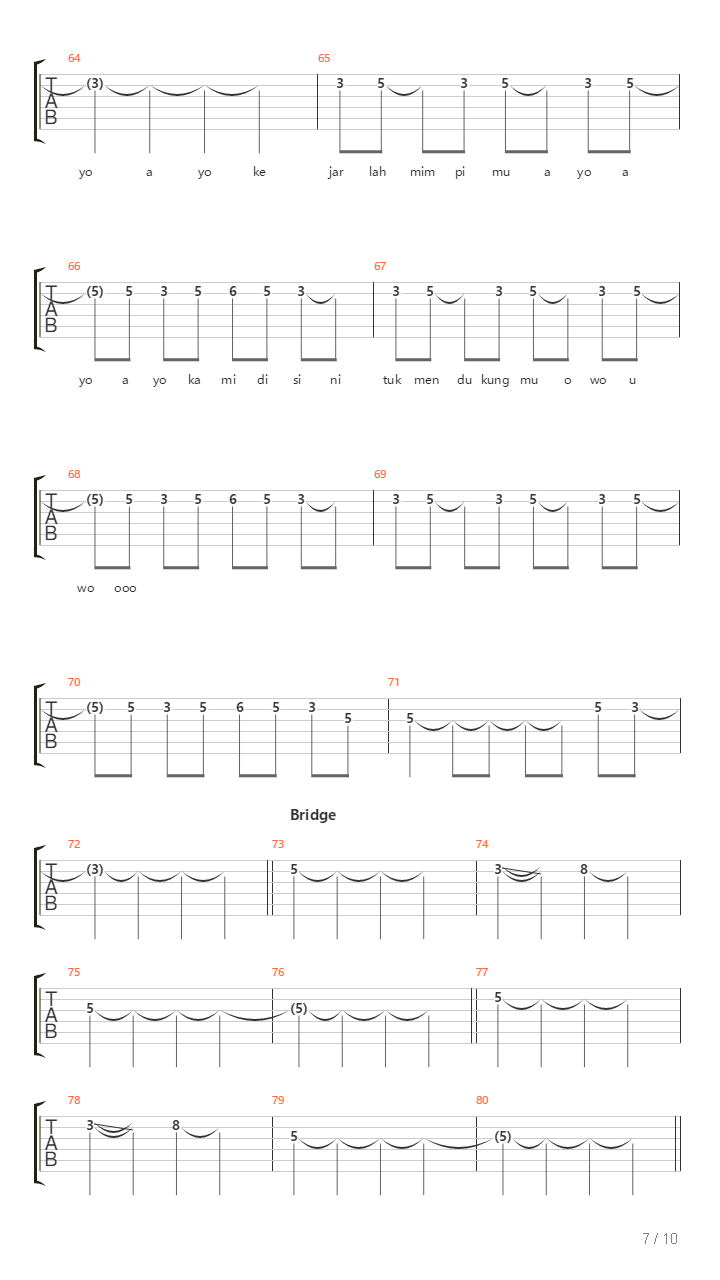 Ayo Indonesia Bisa吉他谱