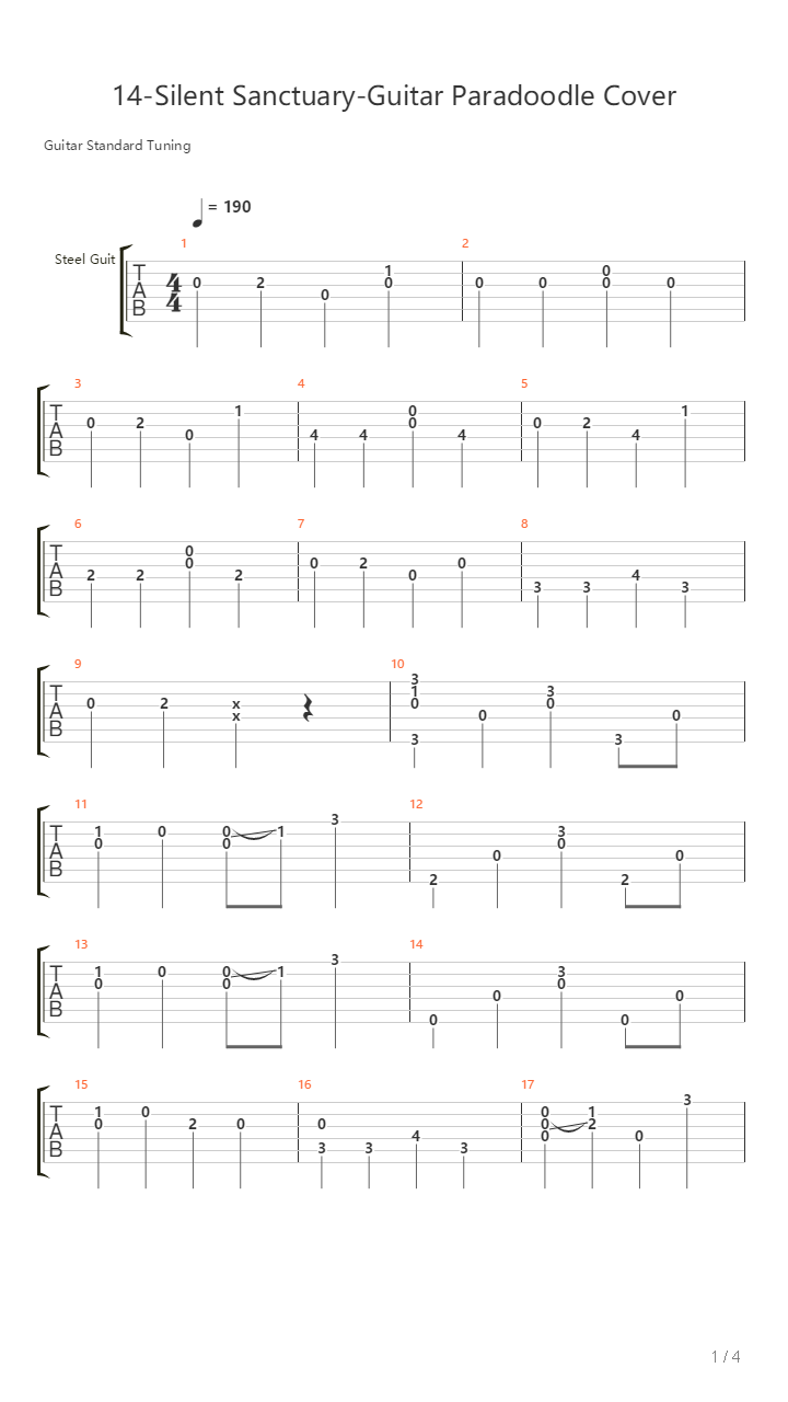 14吉他谱