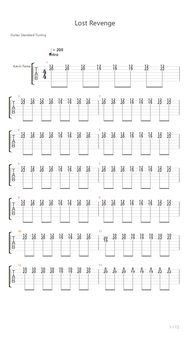 Lost Revenge吉他谱
