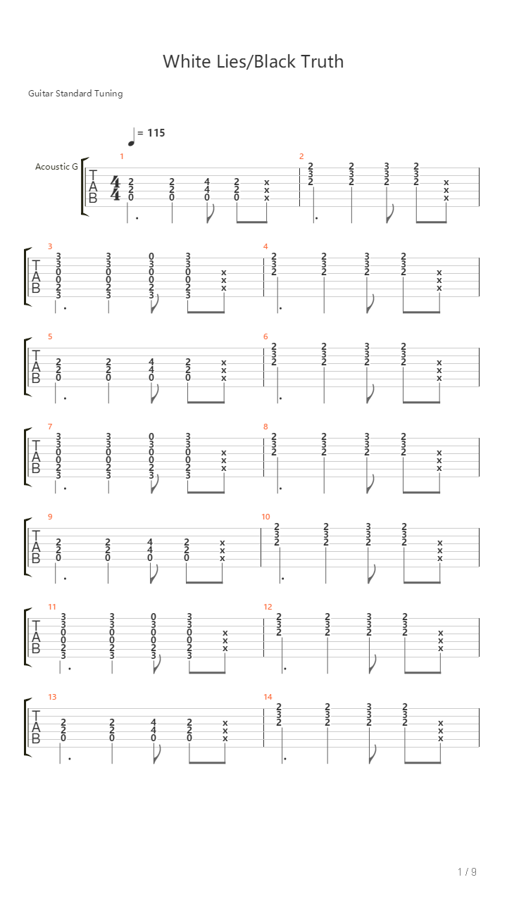 White Liesblack Truth吉他谱