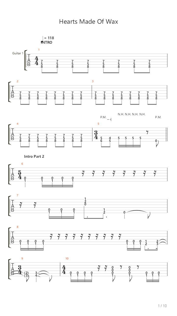 Hearts Made Of Wax吉他谱