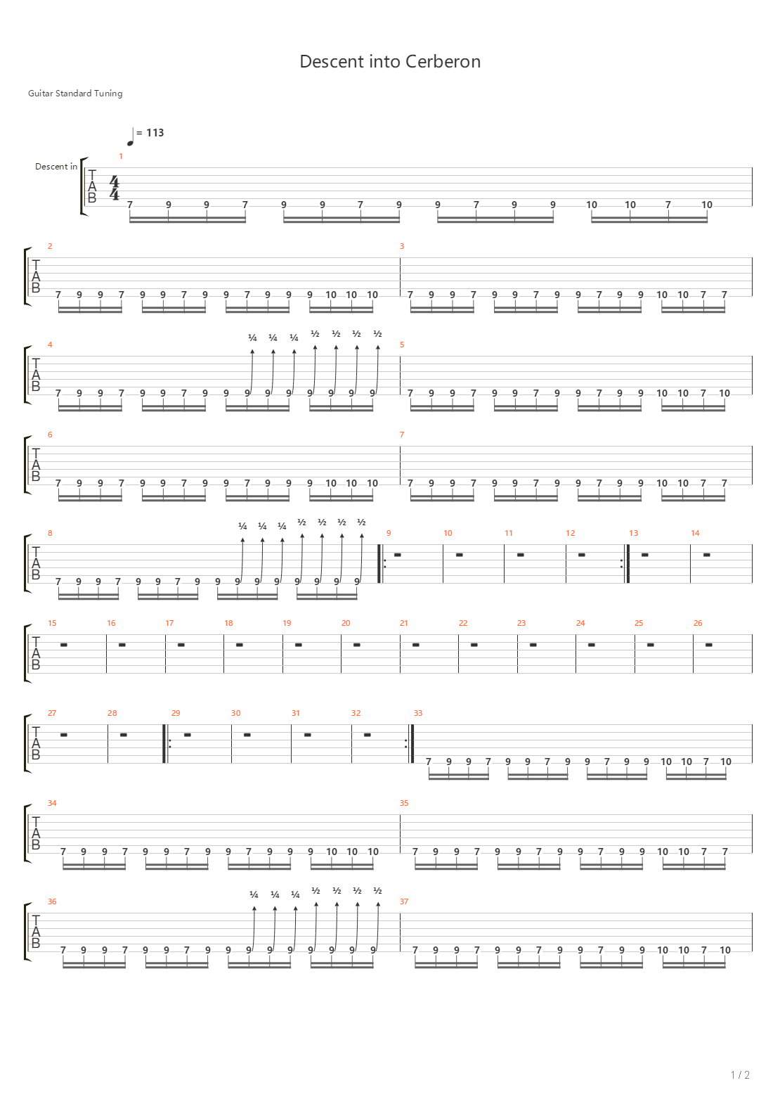 Descent Into Cerberon吉他谱