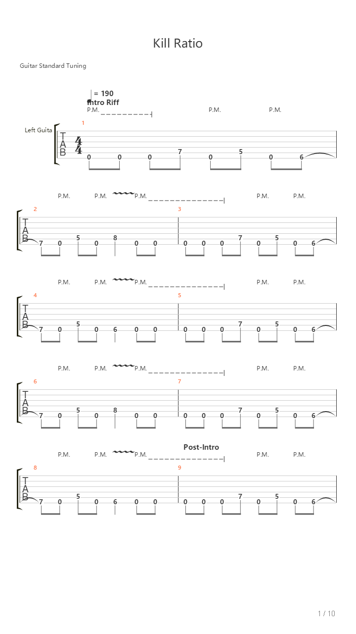 Kill Ratio吉他谱