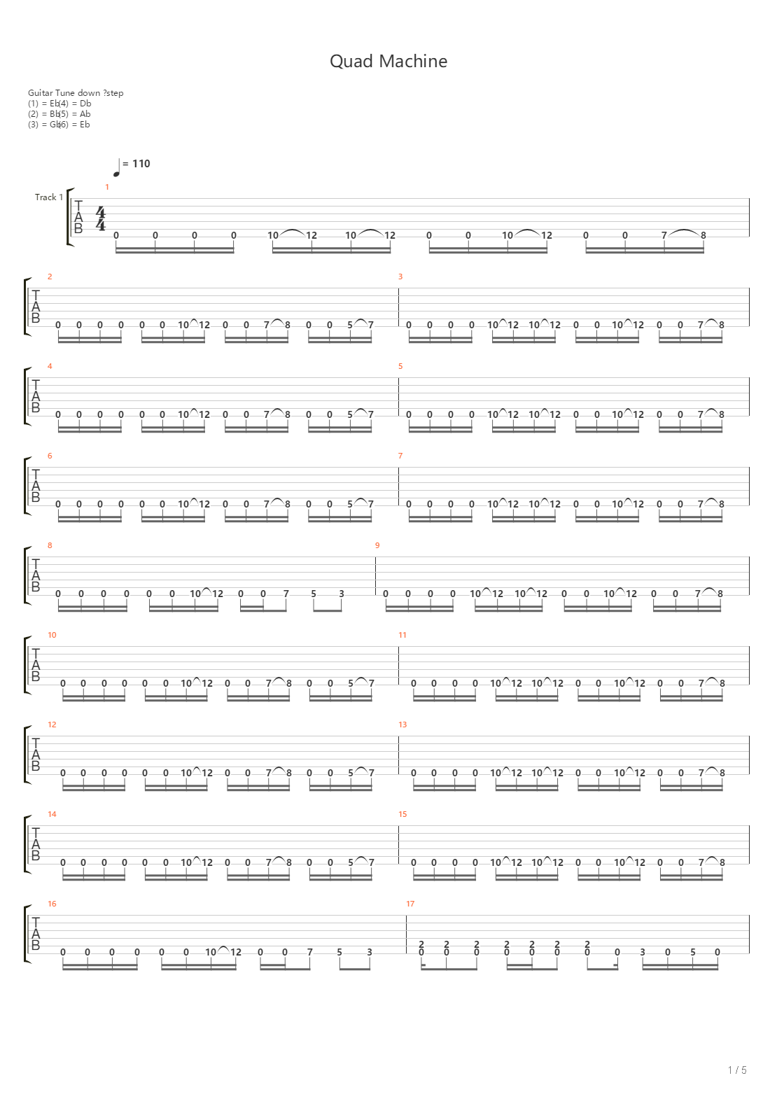 Quad Machine吉他谱