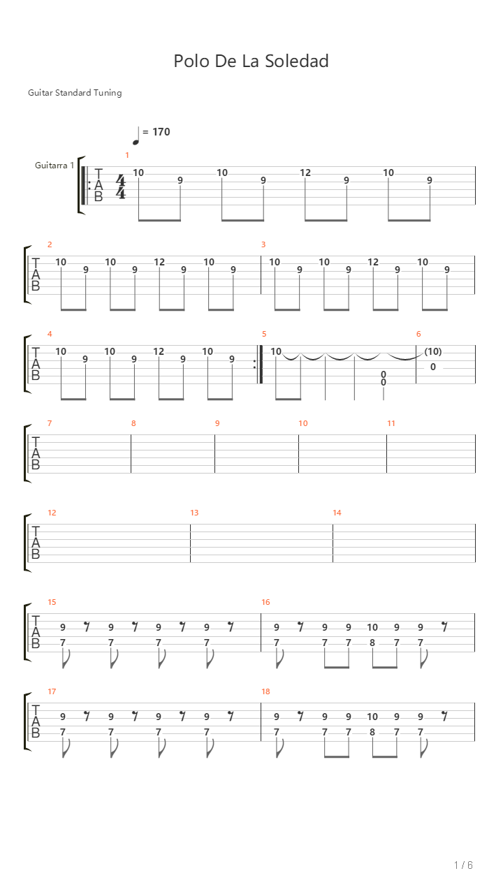 Polo De La Soledad吉他谱