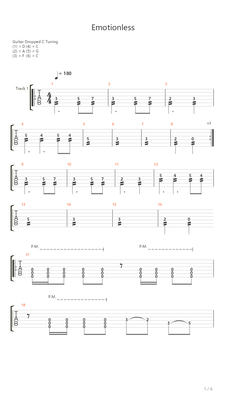 Emotionless吉他谱