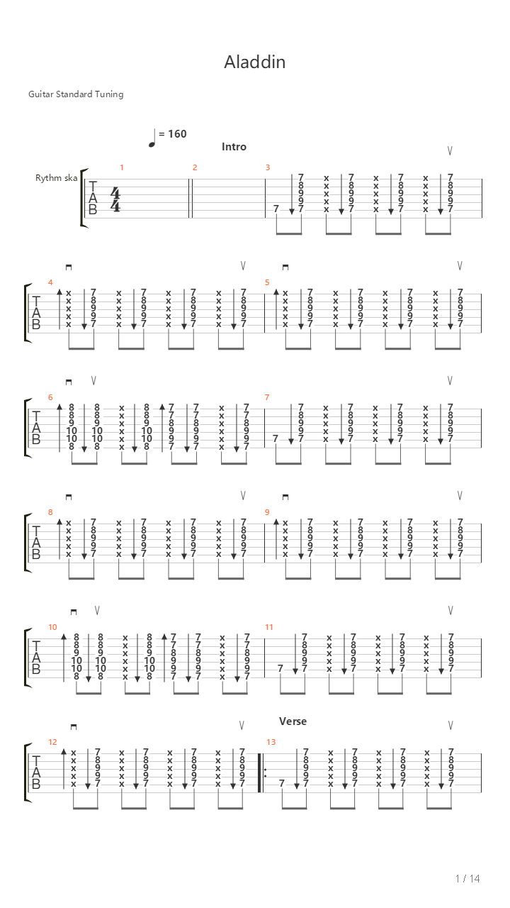 Aladin吉他谱