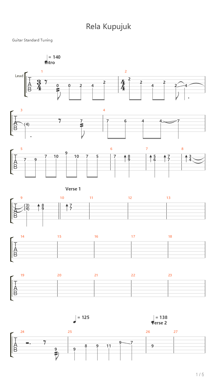 Relaku Pujuk吉他谱