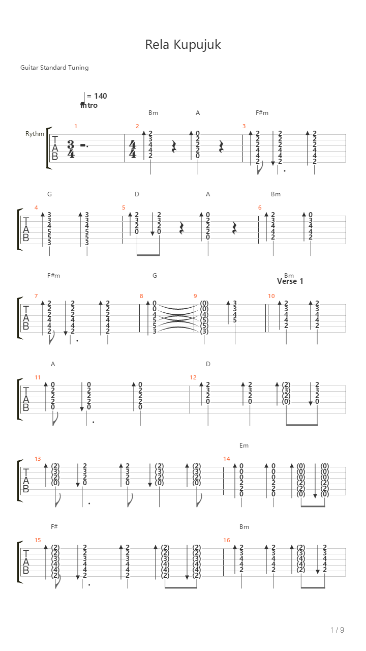 Relaku Pujuk吉他谱