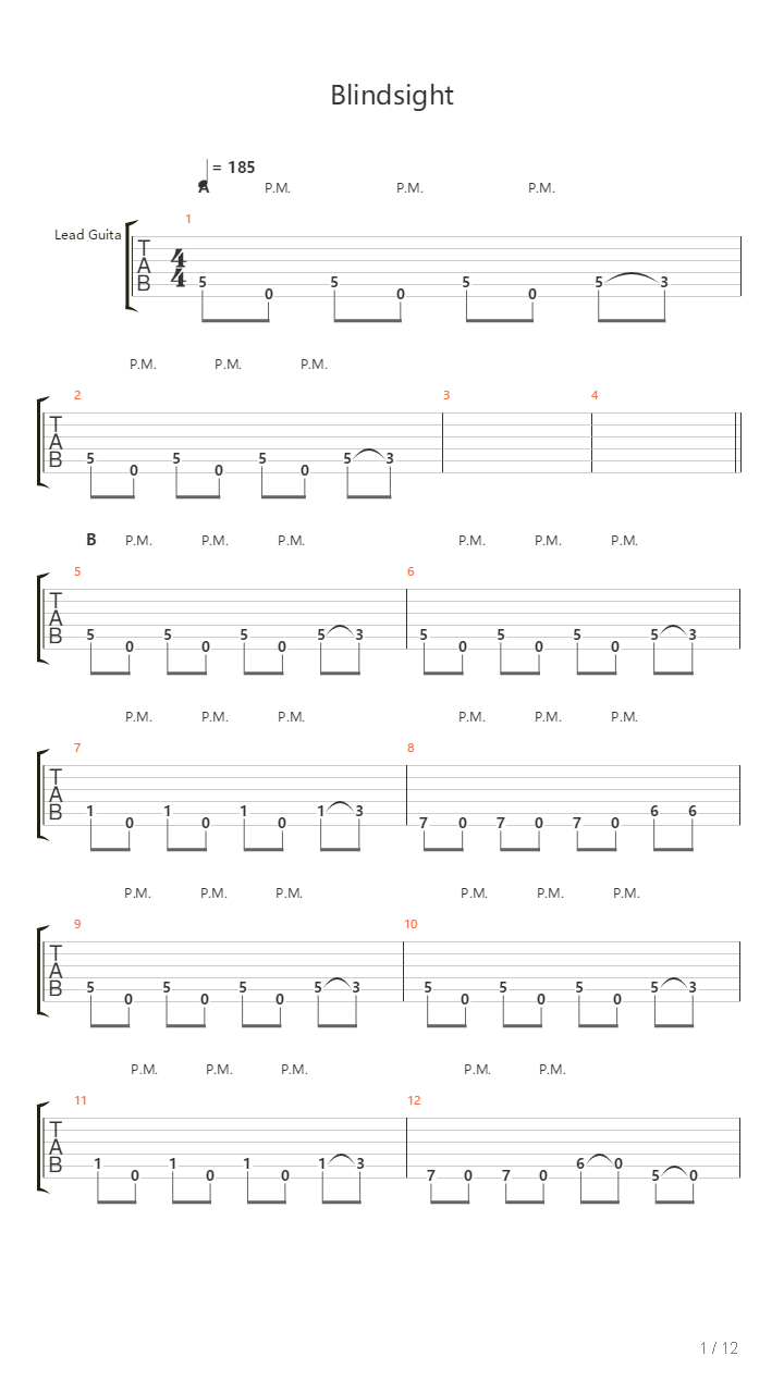 Blindsight吉他谱