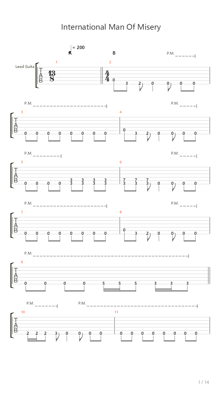 International Man Of Misery吉他谱