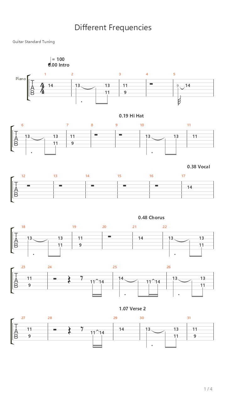 Different Frequencies吉他谱