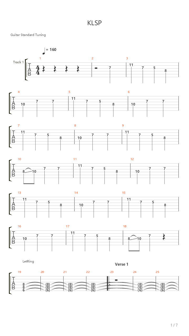 Klsp吉他谱