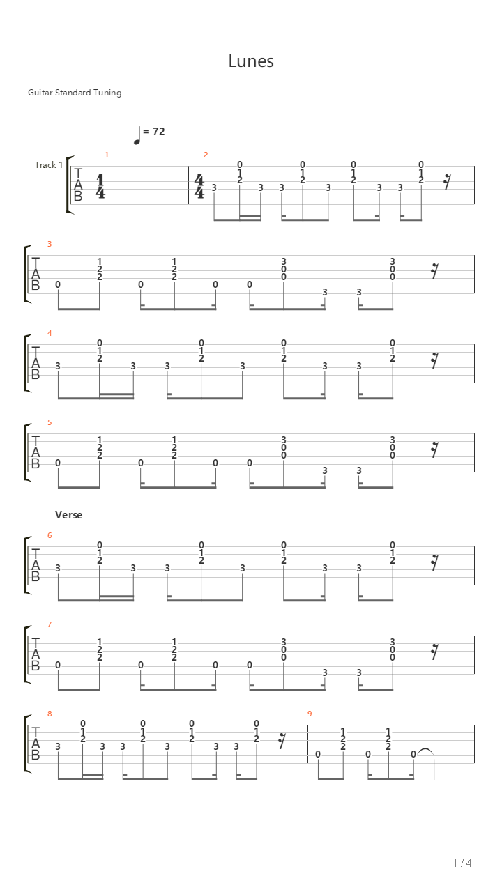 Lunes吉他谱