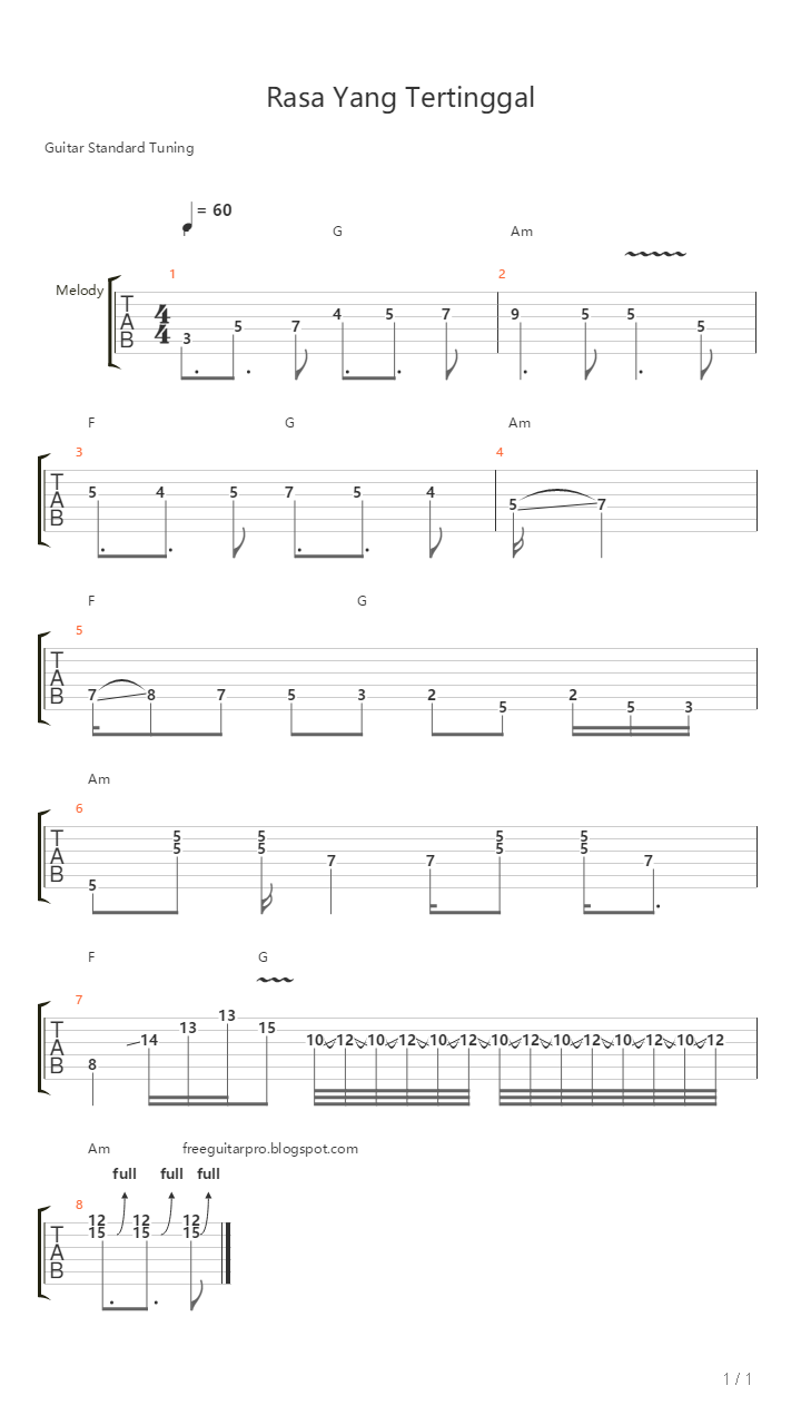 Rasa Yang Tertinggal吉他谱