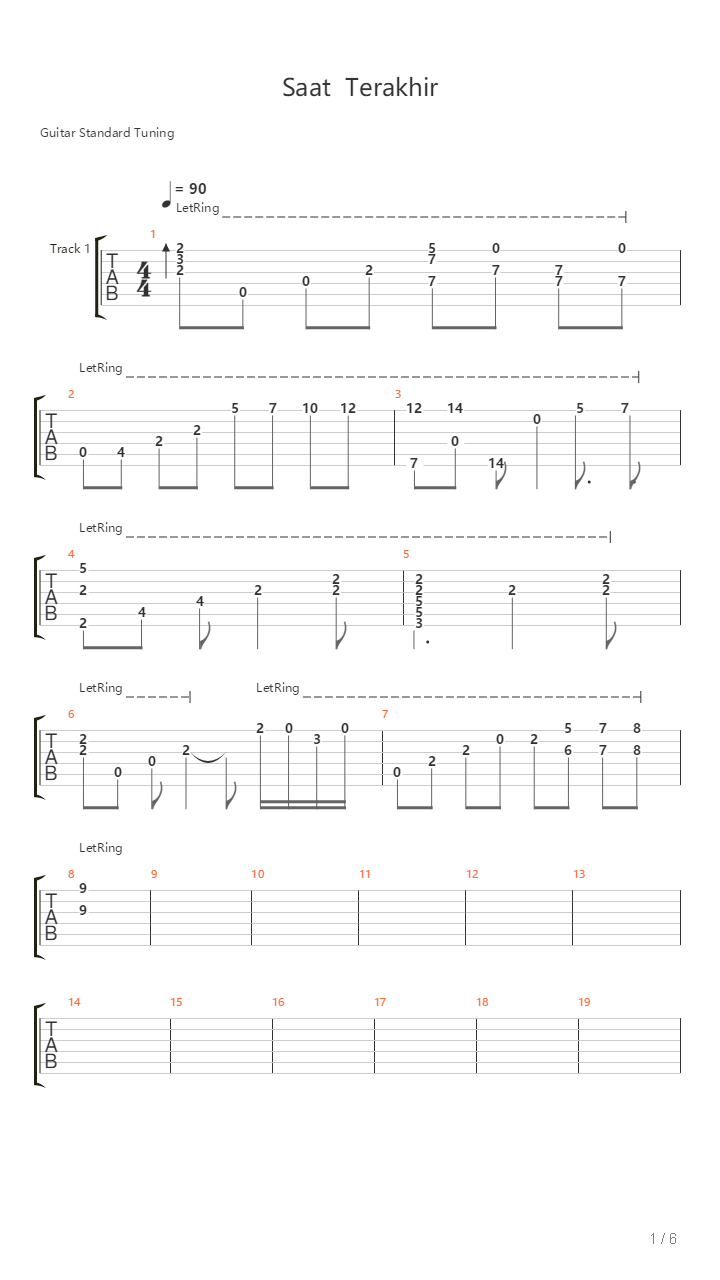 Saat Terakhir吉他谱