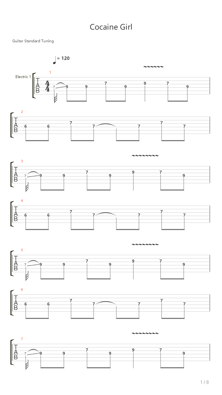 Cocaine Girl吉他谱