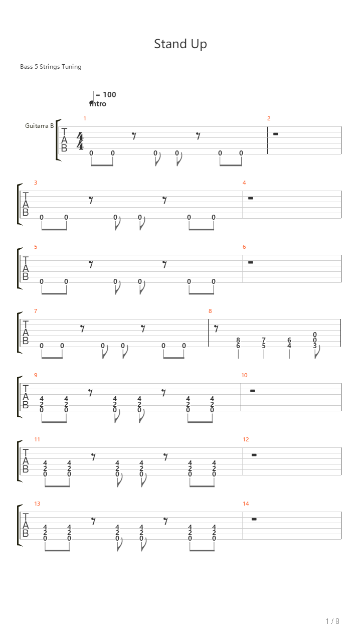 Stand Up吉他谱