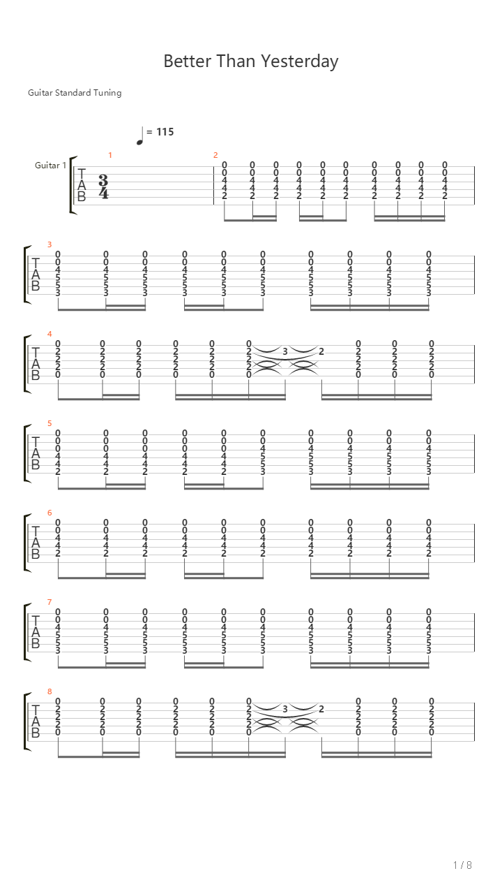 Better Than Yesterday吉他谱