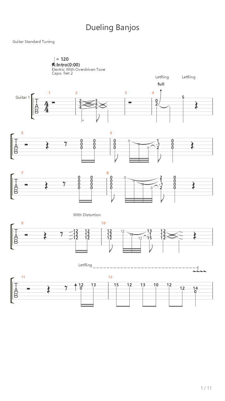 Dueling Banjos吉他谱