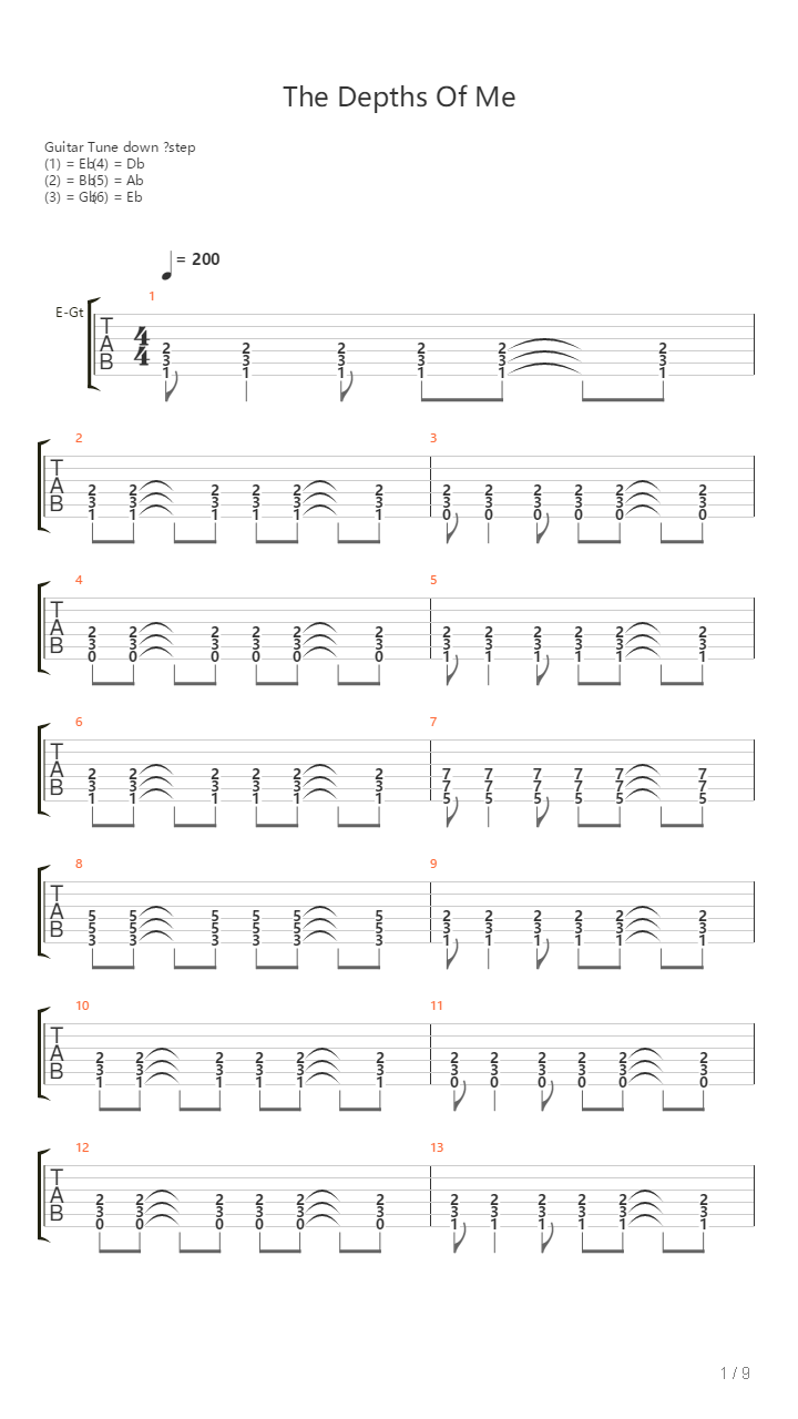 The Depths Of Me吉他谱