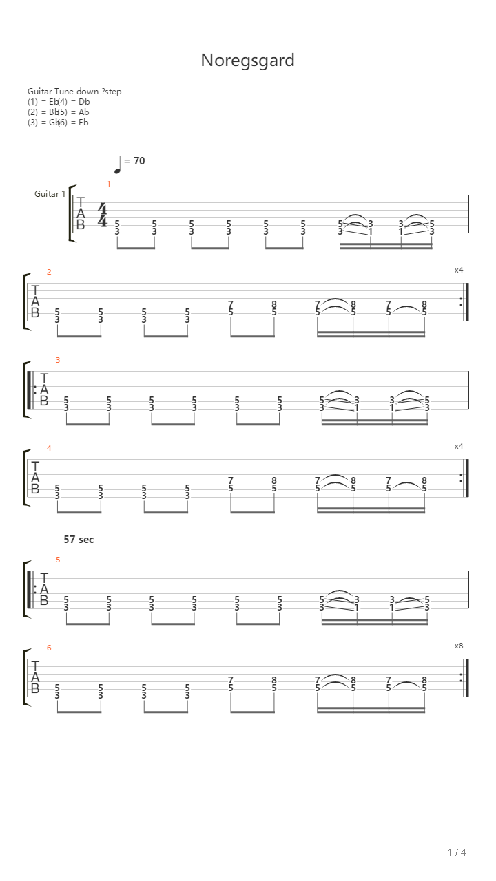 Noregsgard吉他谱