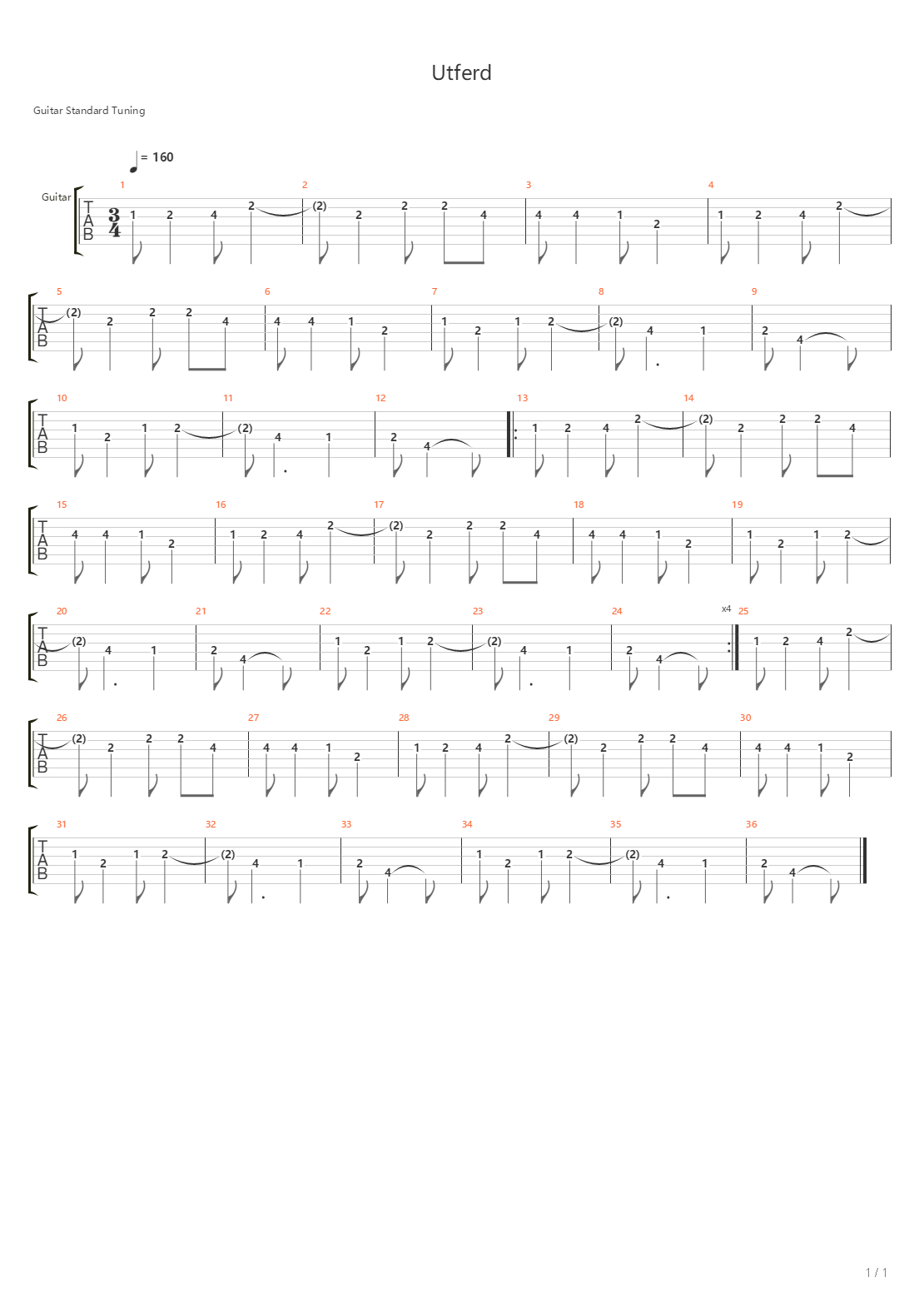 Utferd吉他谱