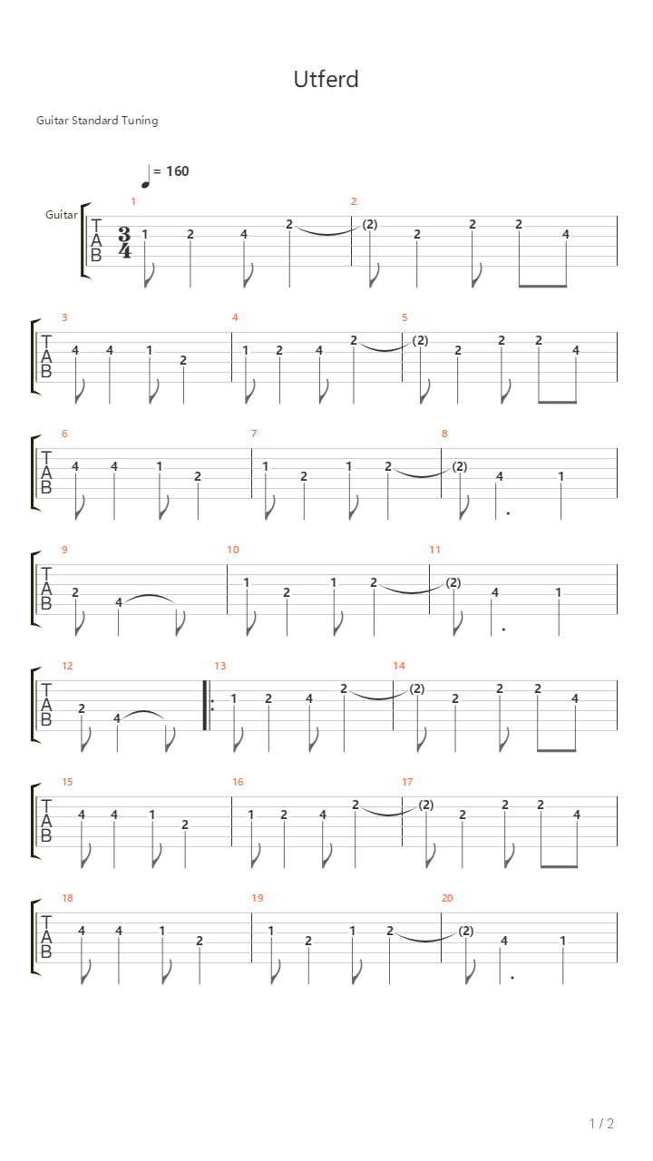 Utferd吉他谱