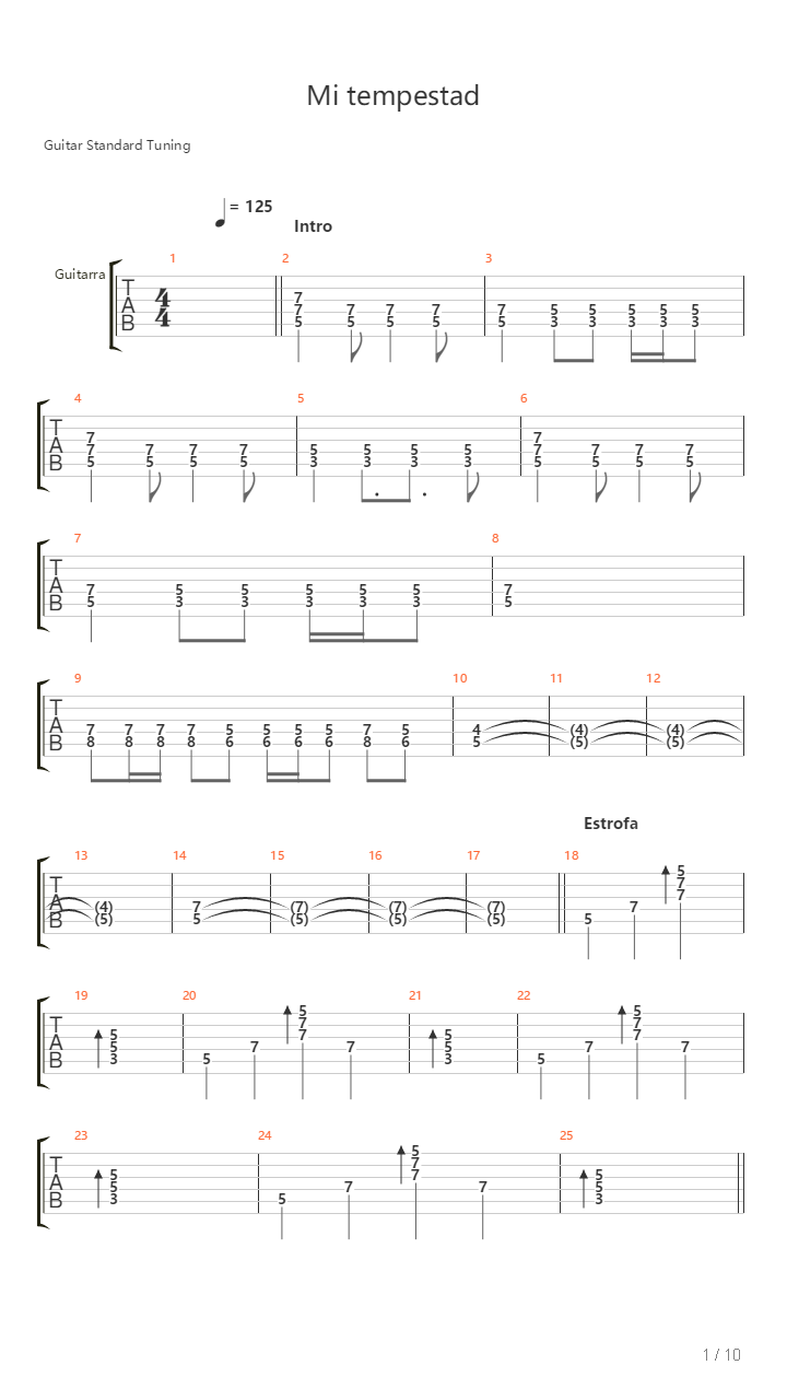 Mi Tempestad吉他谱