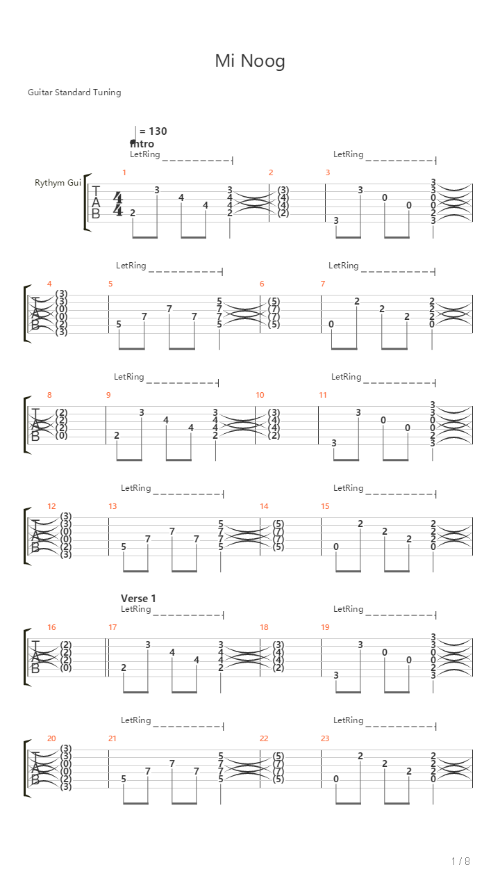 Mi Noog吉他谱