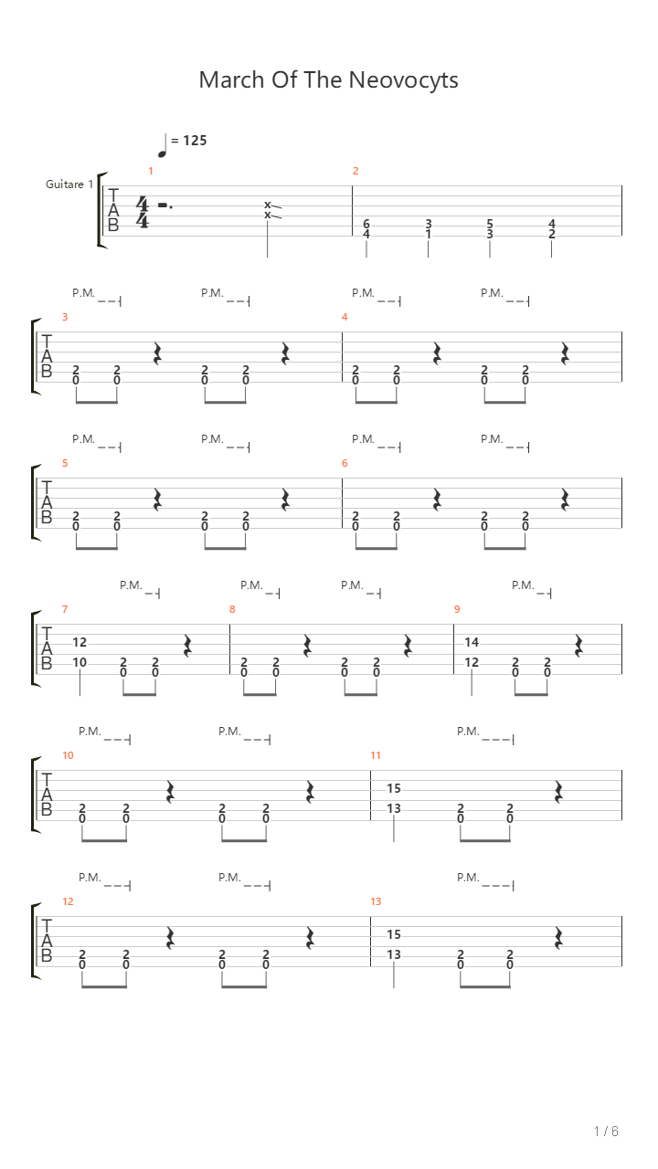 March Of The Neovocyts吉他谱